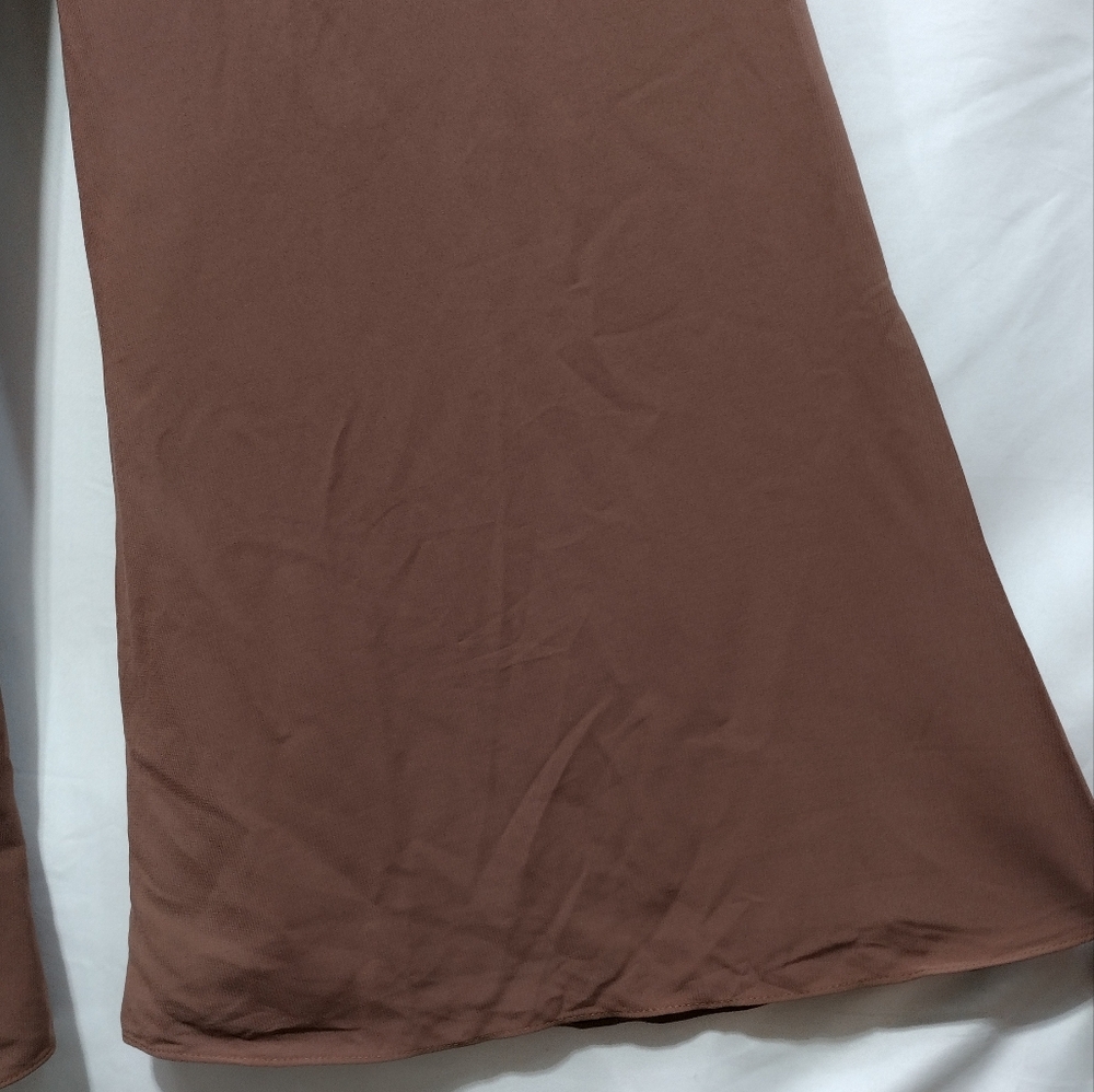 NWT LanTing Bride Wide Leg Wrap Jumpsuit Women's S Brown Retro 90s Y2K Weddings - Picture 5 of 14
